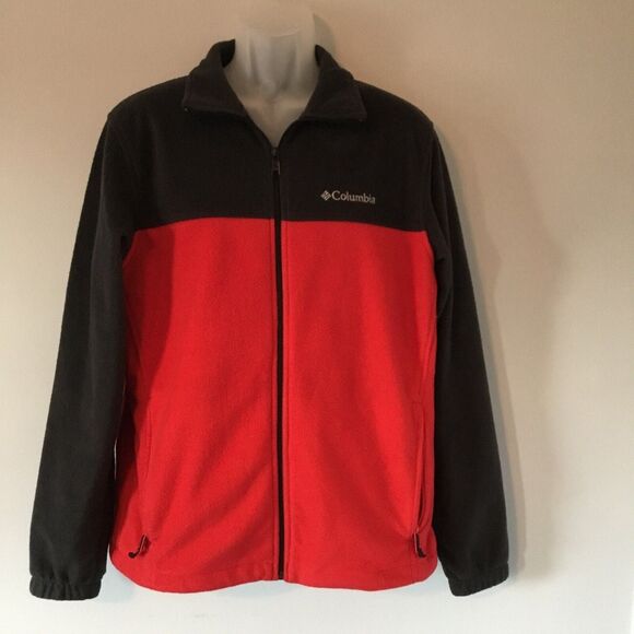Columbia Men’s Red & Black Full Zip Fleece Jacket Size Medium - Picture 4 of 6